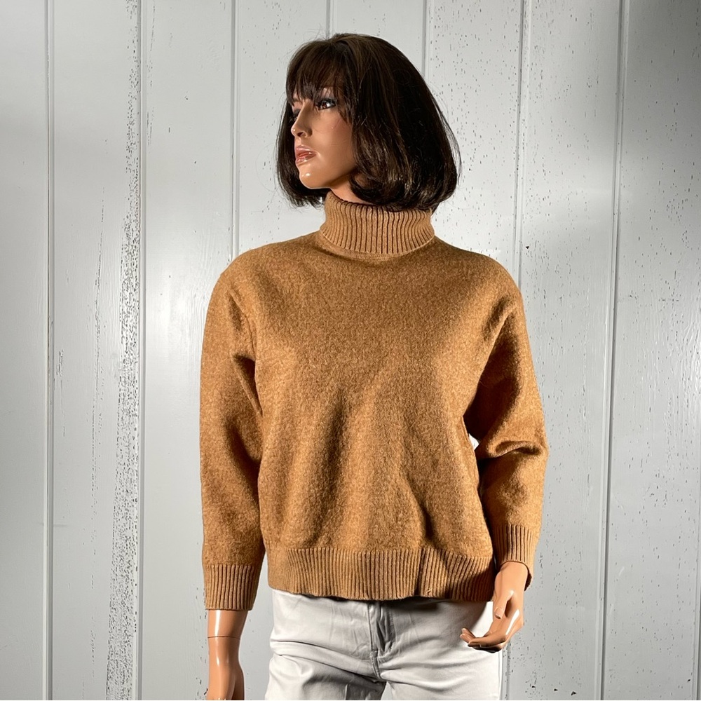 Northern Isles Premium  Women's Wool Cashmere Cropped Turtleneck  Sz XL